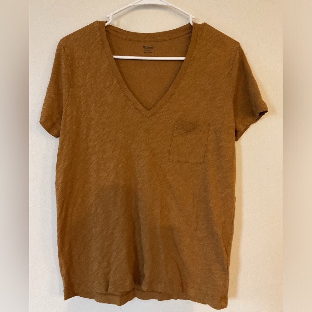 MADEWELL Lightweight Slub Cotton Short Sleeve Whisper Tee w/ Pocket GRAY - MED